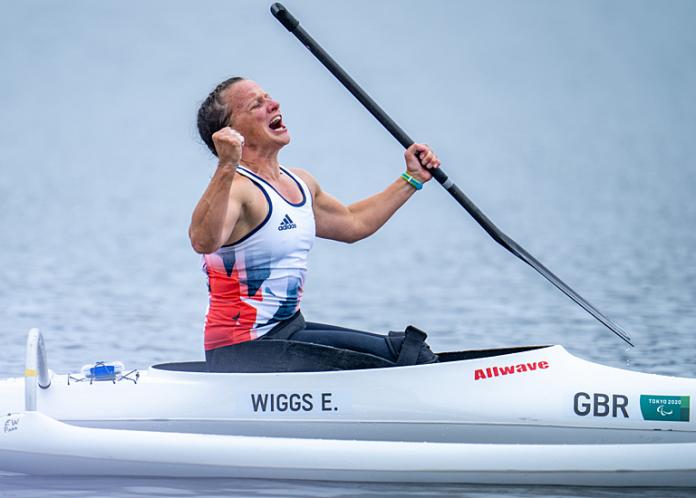 Para canoeist Emma Wiggs roars in celebration