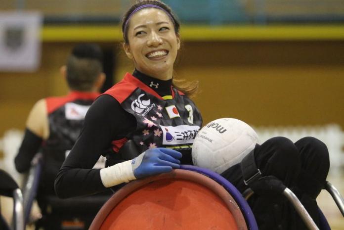 Japanese wheelchair rugby player Kae Kurahashi smiles