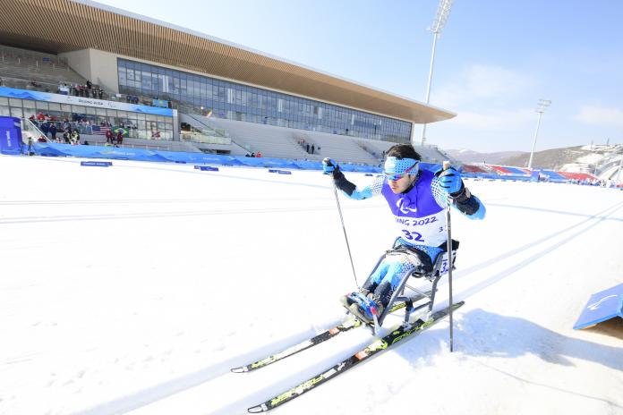 Argentinian Para Cross-Country skier Nicolas Lima in action at Beijing 2022
