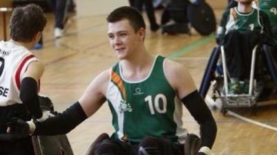 male wheelchair rugby player Thomas Moylan