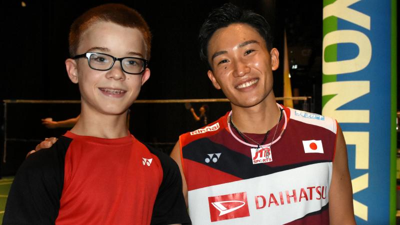 two male badminton players