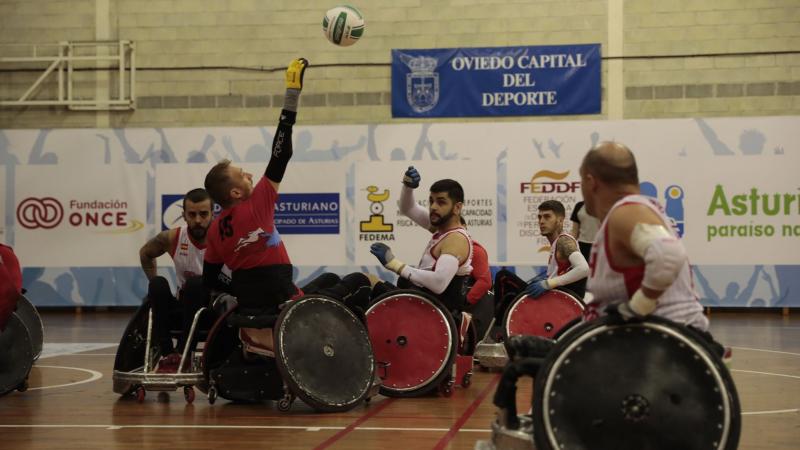 Enroute to title: Action from the IWRF European Division C Championship match between Czech Republic and Spain. 