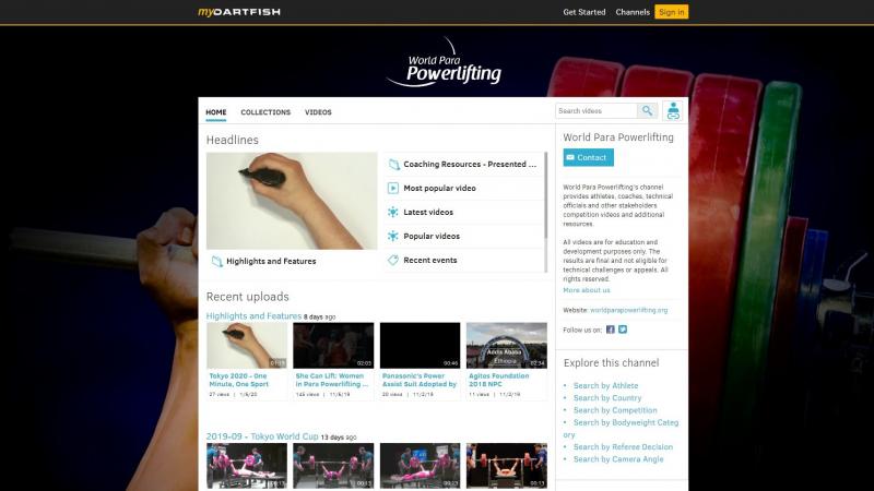 Screenshot of a page with Para powerlifting videos