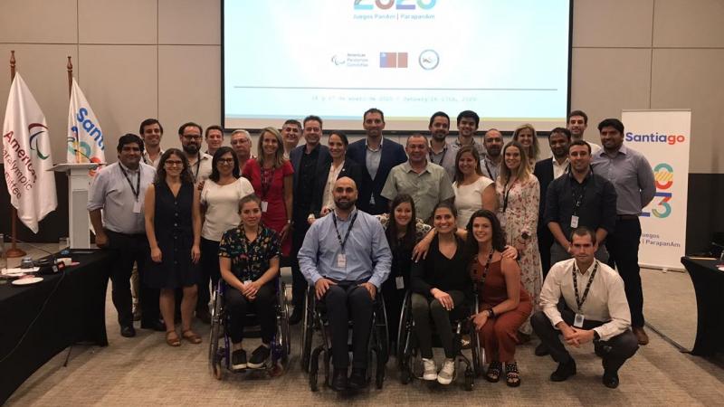 Group photo at the first Co-ordination Commission for the Santiago 2023 Parapan American Games