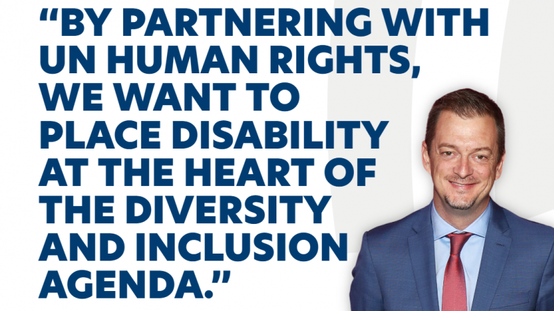 Andrew Parsons' quote on UN Human Rights partnership