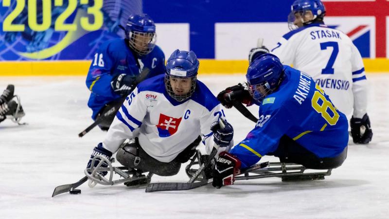Para Ice Hockey athletes in action