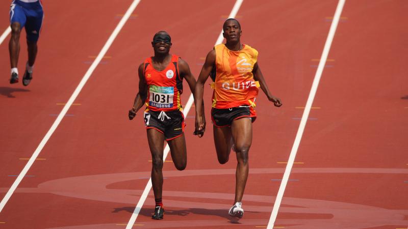 Angolan athletes running