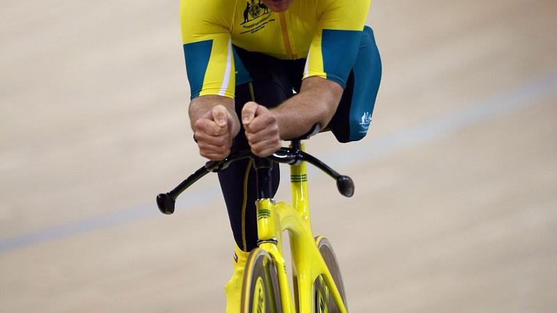 Michael Milton competing in Para-Cycling