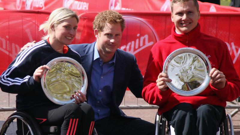 David Weir and Shelly Woods with Prince Harry