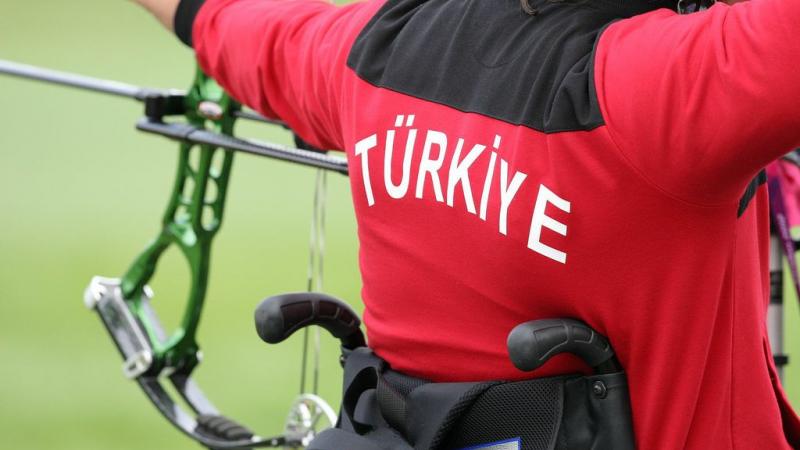 A Turkish archer competes at London 2012