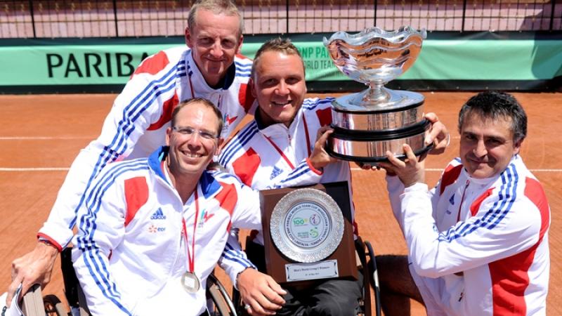 French wheelchair tennis players at the award ceremony
