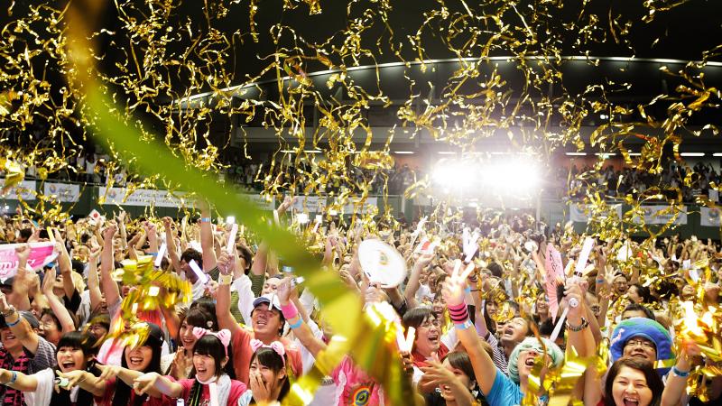 Residents of Tokyo celebrate the city winning the 2020 Olympic and Paralympic Games