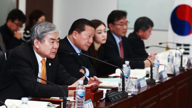 Attendees at the PyeongChang 2018 Executive Board meeting held in January 2015.