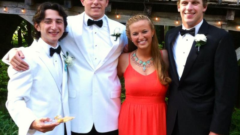 US para-swimmer Ian Silverman (second from the left) with his best friends at high school prom