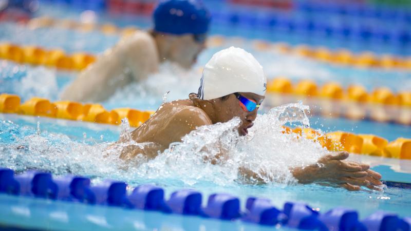 Nelson Crispin of Colombia competes at the 2015 IPC Swimming World Championships in Glasgow, Great Britain.