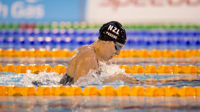 Sophie Pascoe competes in the Women's 200m Individual Medley SM10 at the 2015 IPC Swimming World Championships in Glasgow.