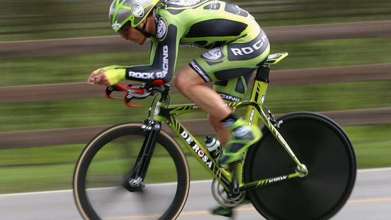 Michael Creed of U.S.A., riding for Rock Racing, competes in the Stage 5 time trial of the AMGEN Tour of California on February 22, 2008 in Solvang, California.