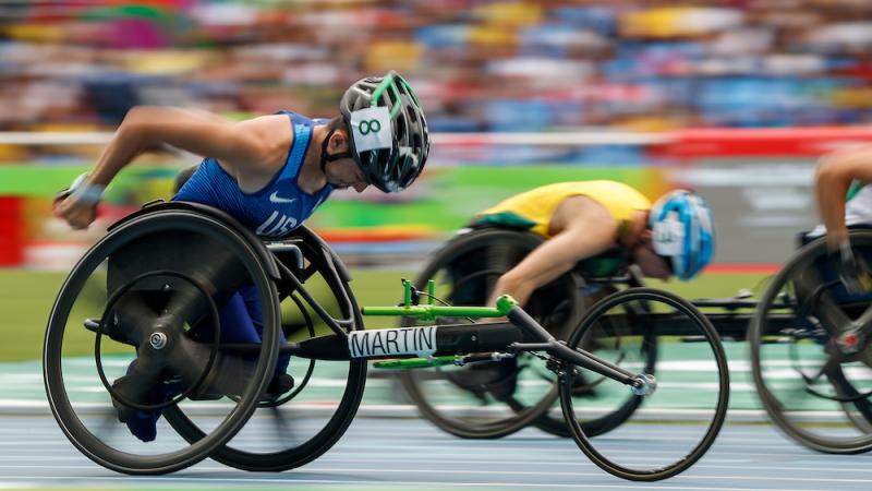  Raymond Martin USA in the Men's 100m - T52 Round 1 at the Rio 2016 Paralympic Games.