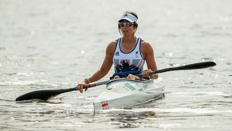 Jeanette Chippington GBR wins the Gold Medal in the Women's KL1 Final