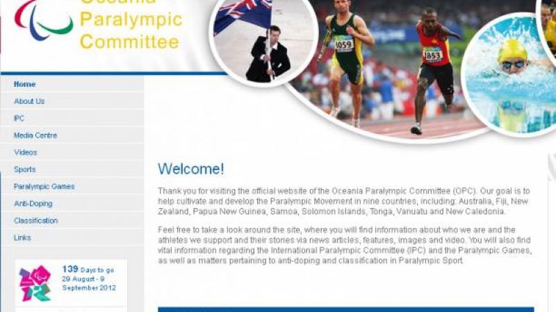 Oceania Paralympic Committee Website's screenshot