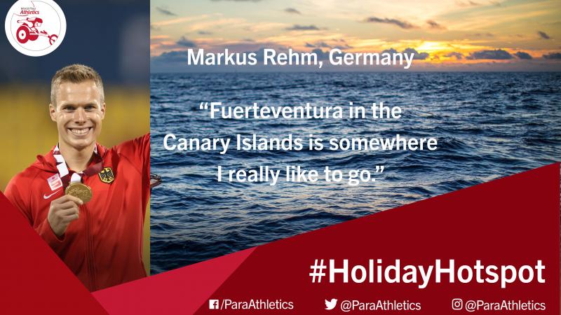 Paralympic, world and European long jump T44 champion Markus Rehm explains his favourite place for vacation.