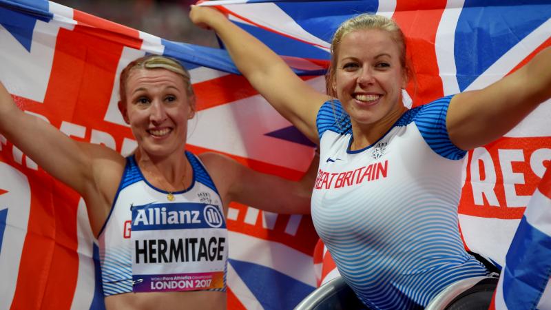 British duo Georgina Hermitage and Hannah Cockroft both won gold on Thursday (20 July) at the World Para Athletics Championships London 2017.