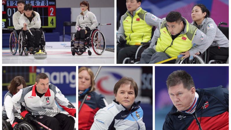 wheelchair curlers competing at their sports
