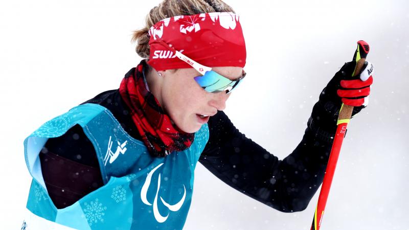 Canada's Emily Young in cross-country skiing at the PyeongChang 2018 Paralympic Winter Games.