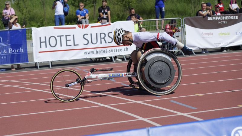 Athlete competing in a wheelchair