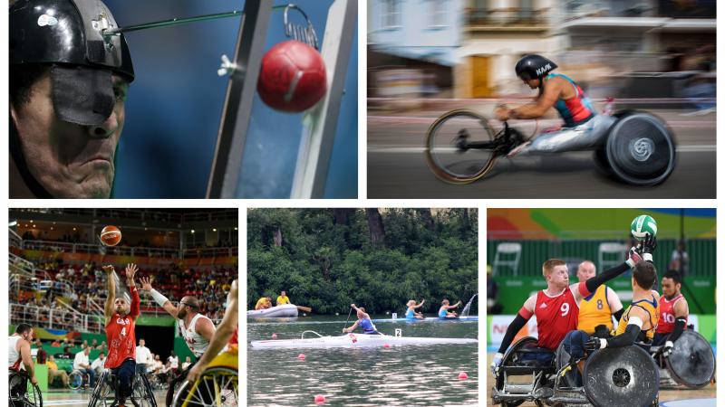 athletes competing at boccia, canoe, wheelchair basketball, wheelchair rugby and cycling