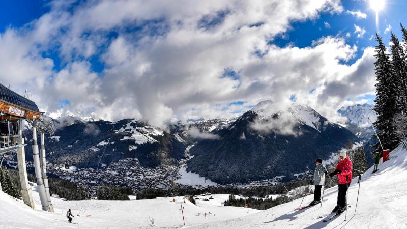 a beauty shot of the Morzine ski slope and mountains