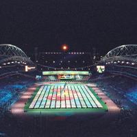 Aerial shot of the Sydney 2000 Opening Ceremony