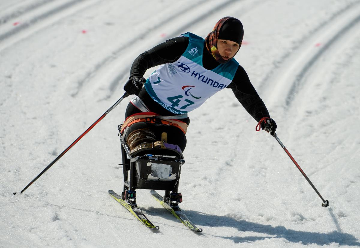 Female Para Nordic sit skier Nadezhda Fedorova