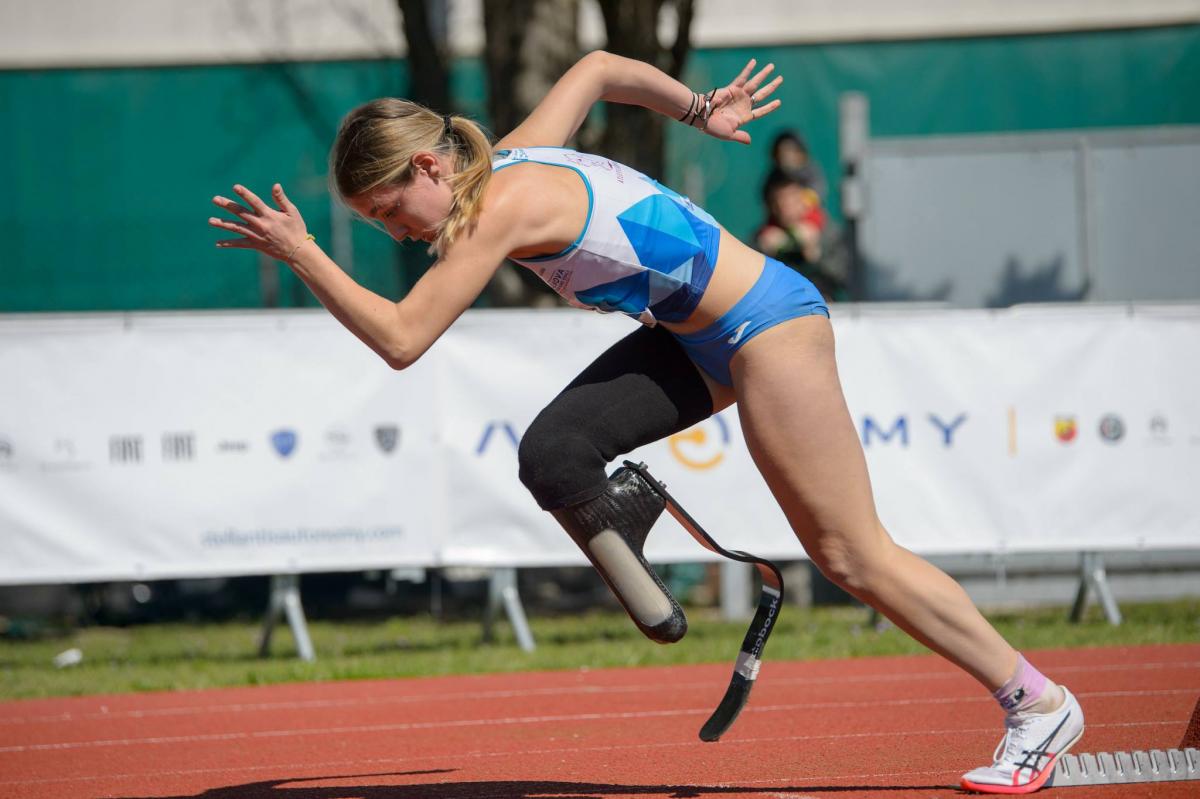 A track athlete in action