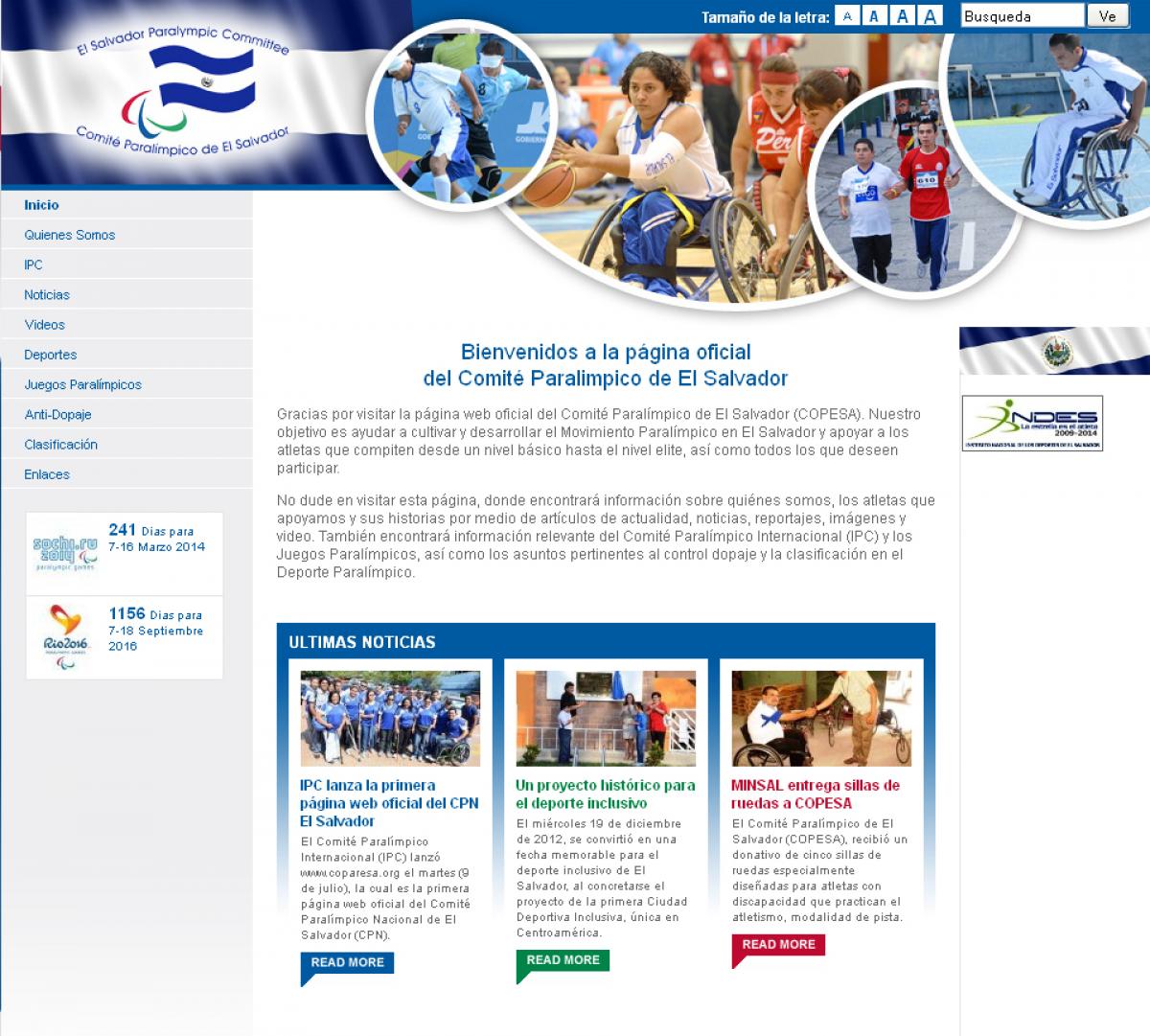 El Salvador website screenshot