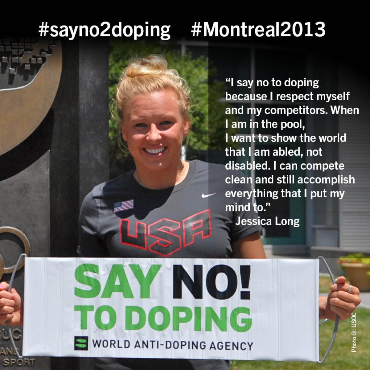 Jessica Long says NO! to Doping Jessica Long says NO! to Doping