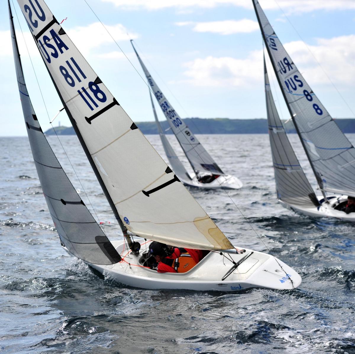 Athletes practicing sailing.