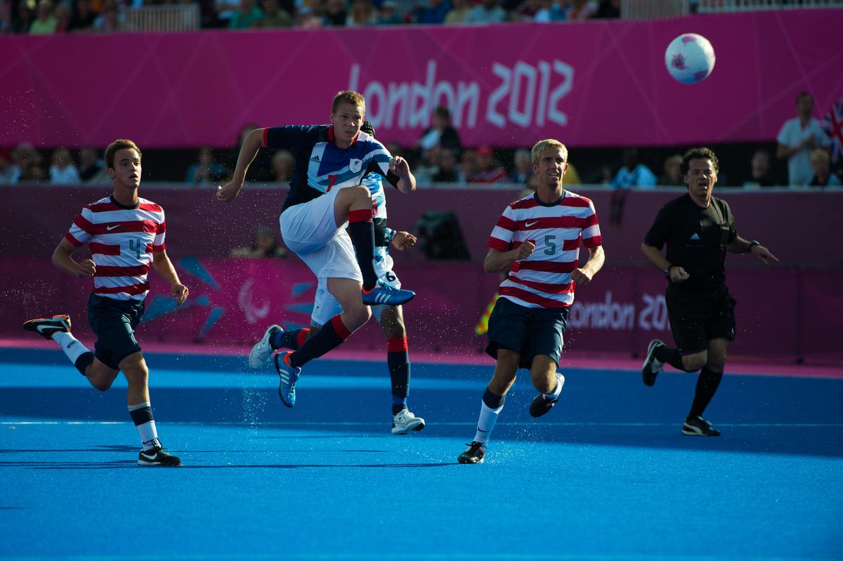 Adam Ballou of USA competes at the London 2012 Paralympic Games.