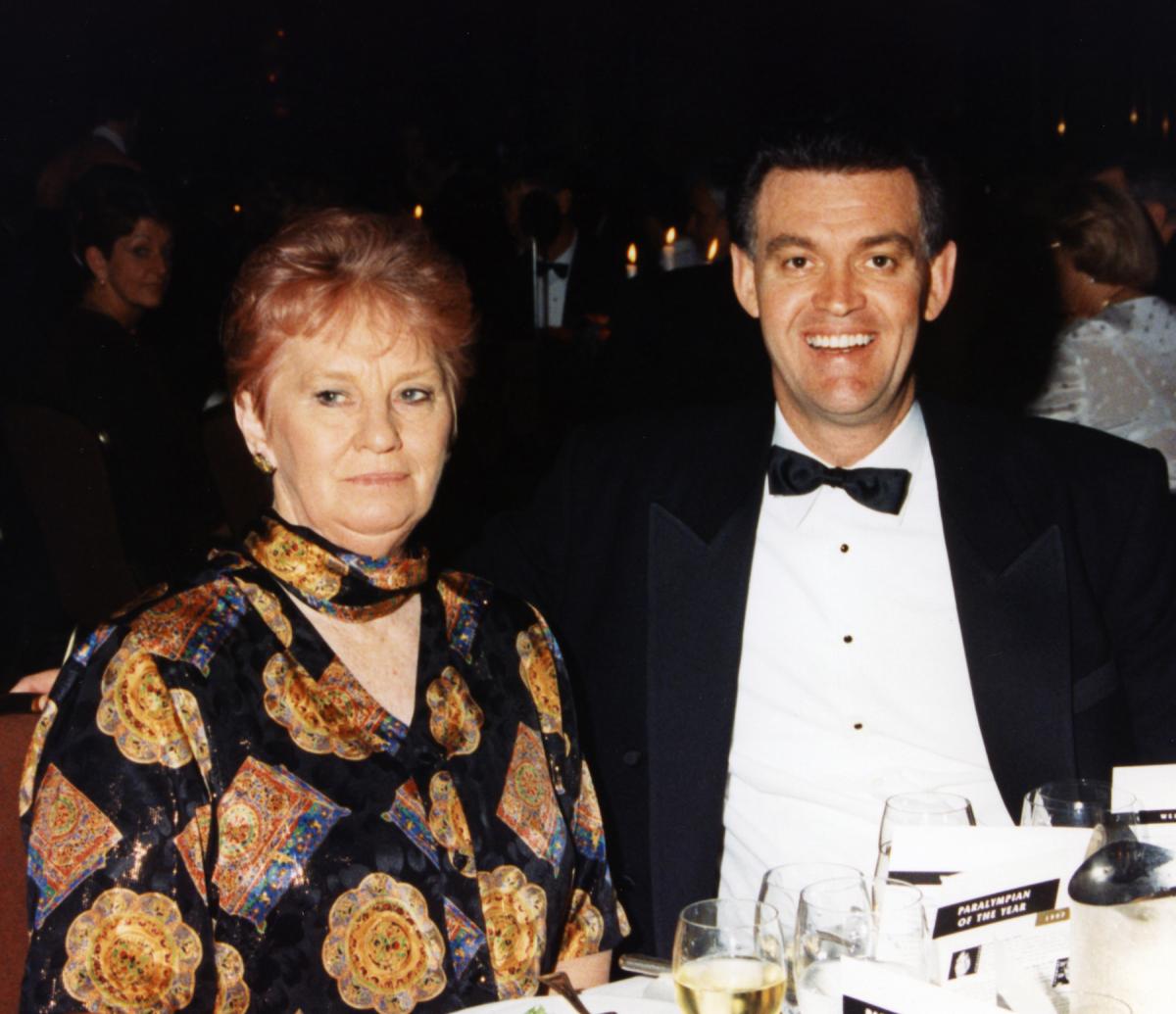 Marie Little pictured with Michael Knight, Chairman of the Sydney Organising Committee of the Olympic Games (SOCOG).