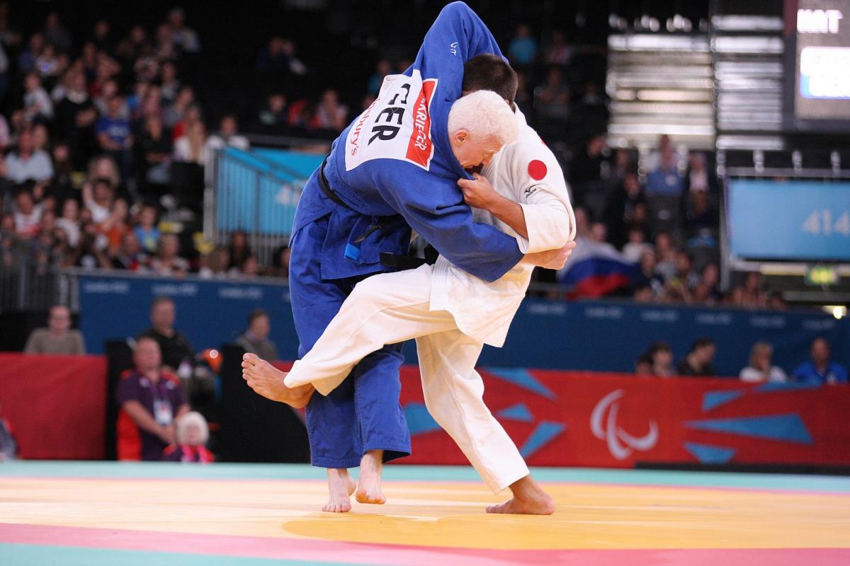 Two judoka during a competition