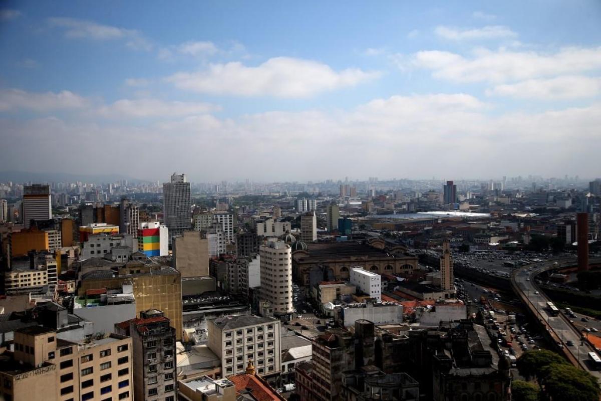 City views from the air, Sao Paulo, Brazil.
