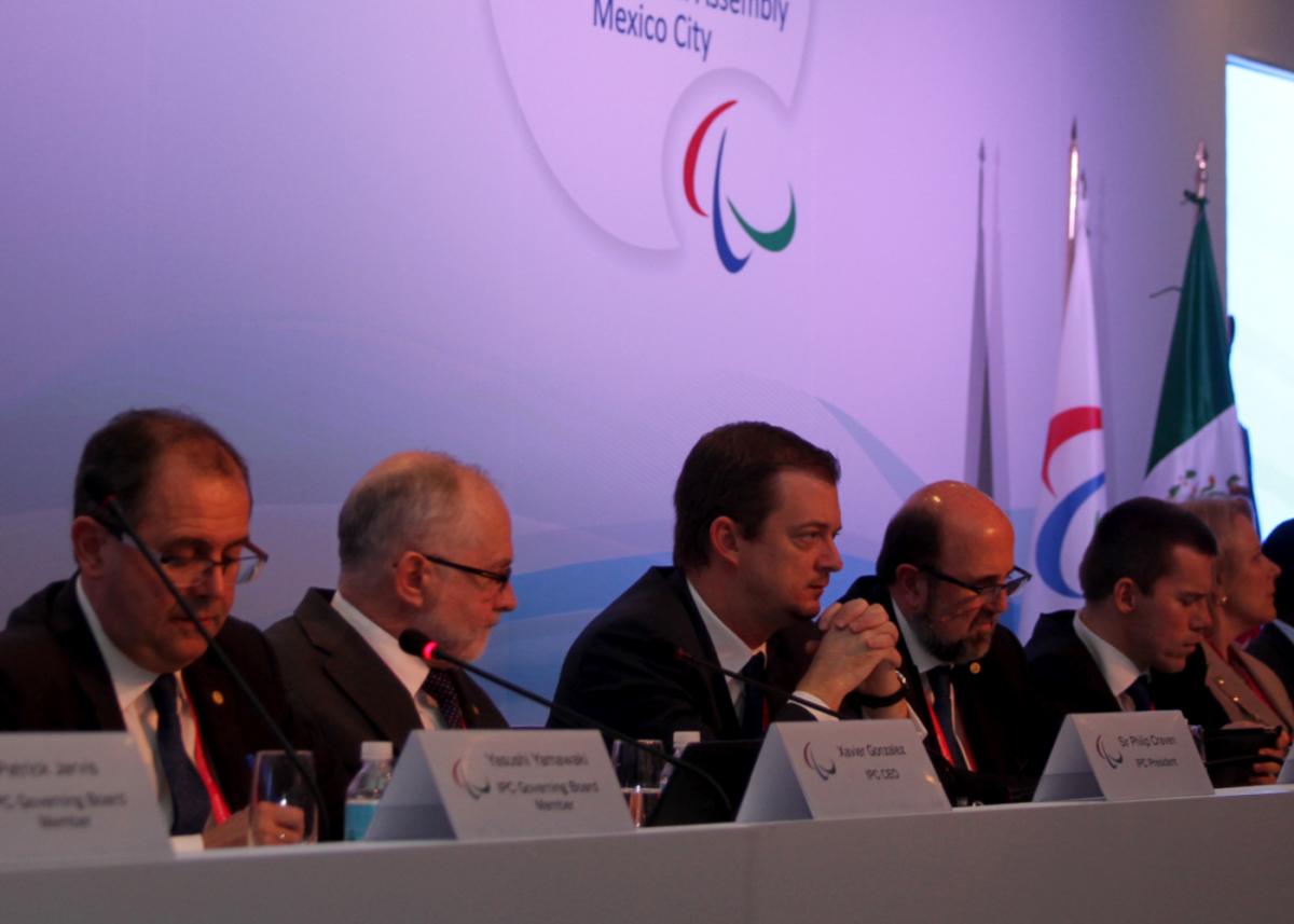 Members of the IPC Governing Board sit at the 2015 IPC General Assembly in Mexico City.