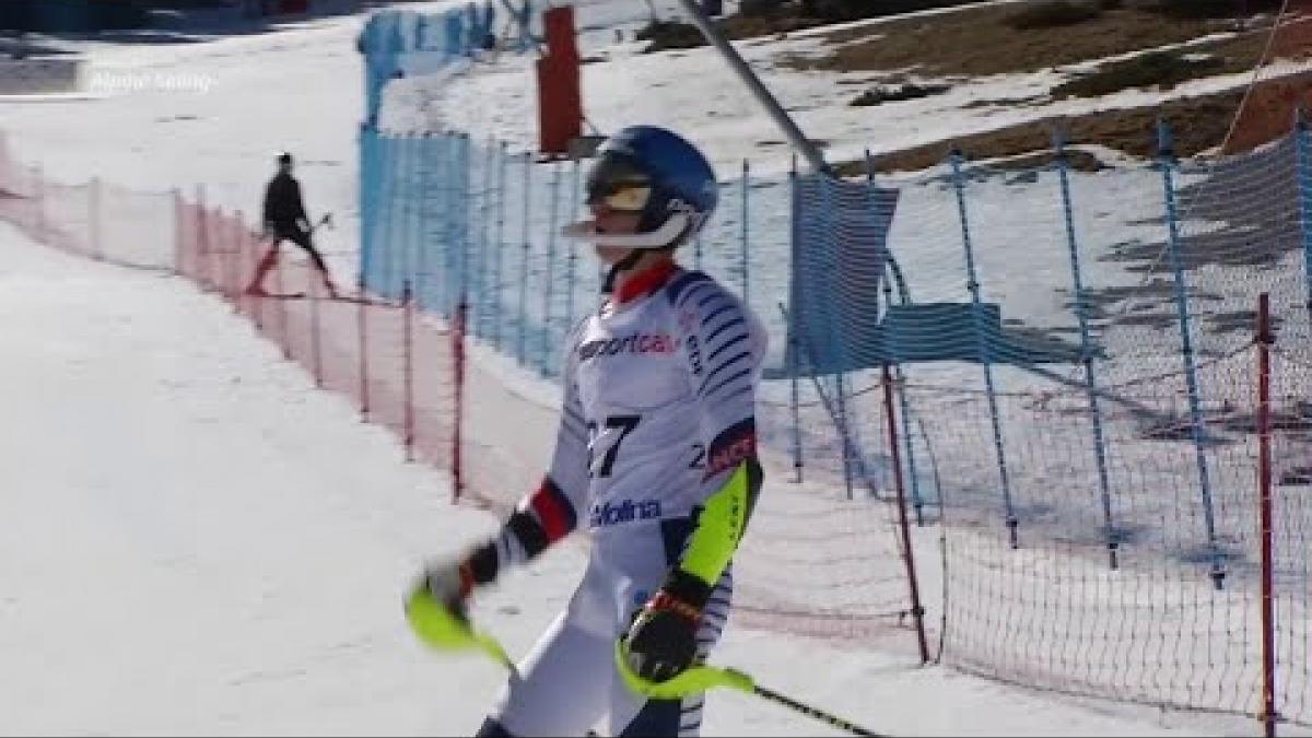 Arthur Bauchet | Slalom Standing Day 4 | World Para Alpine Skiing World Cup | La Molina 2019