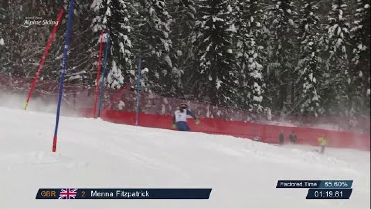 Menna Fitzpatrick and guide Jennifer Kehoe | Super Combined Slalom | 2019 WPAS Championships