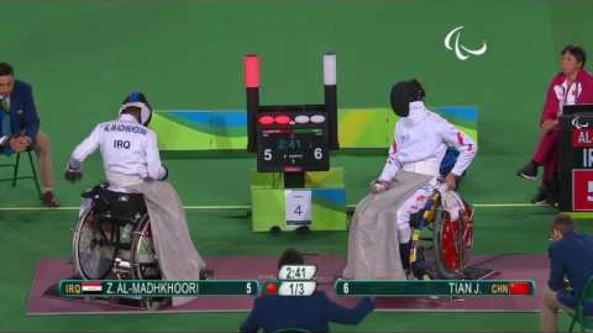 Wheelchair Fencing|TIAN v AL.MADHKHOORI|Men's Individual Épée -A Bronze|Rio 2016 Paralympic Games