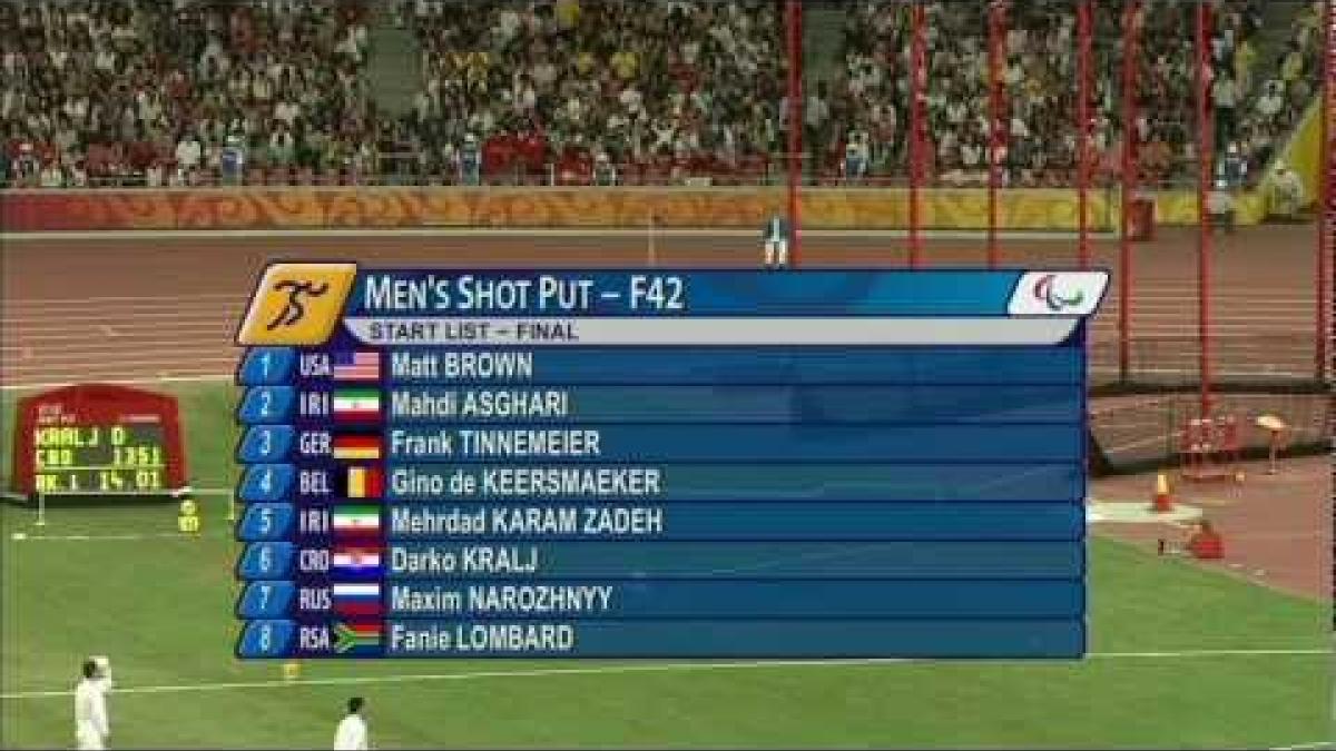 Men's shot put F42 - Beijing 2008 Paralympic Games