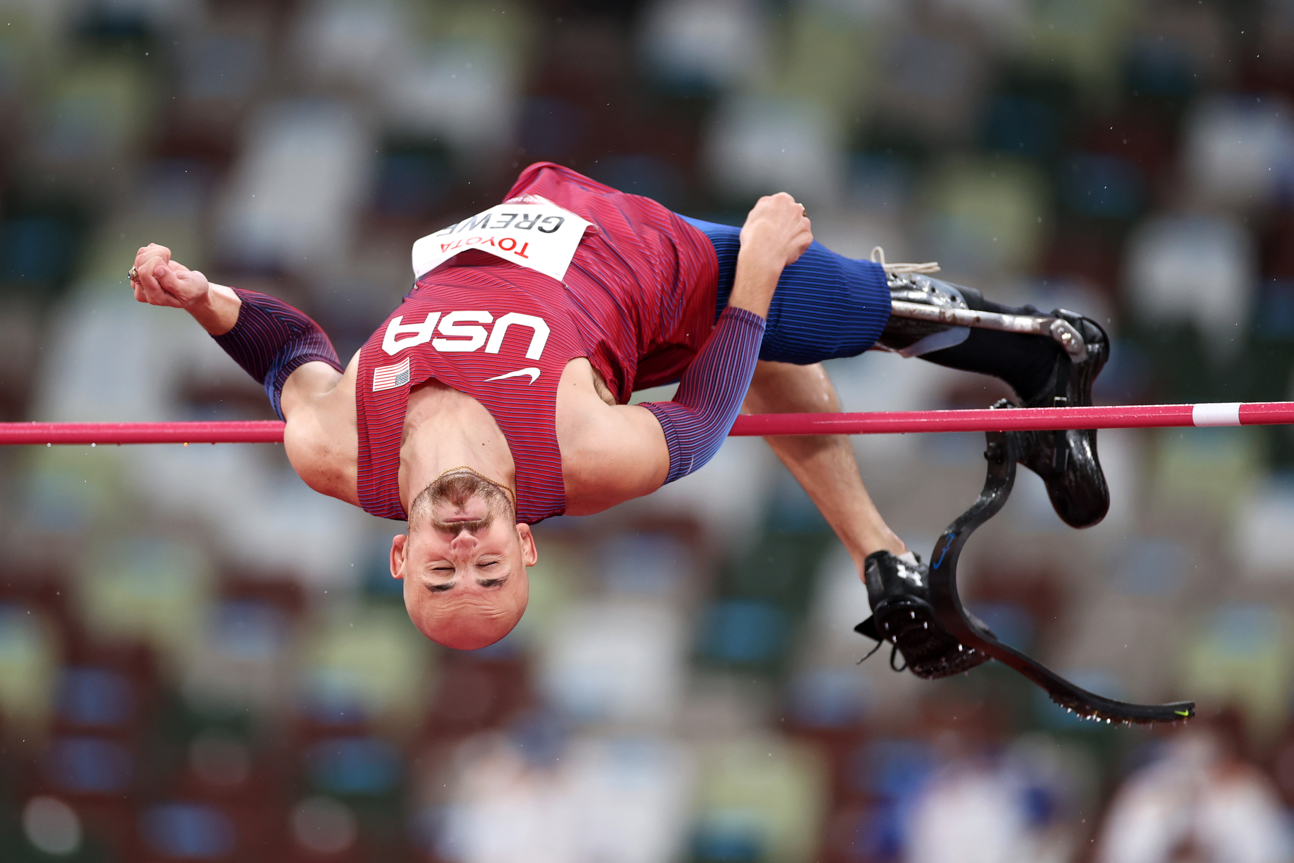 High jump is an easy obstacle for med school student Sam Grewe
