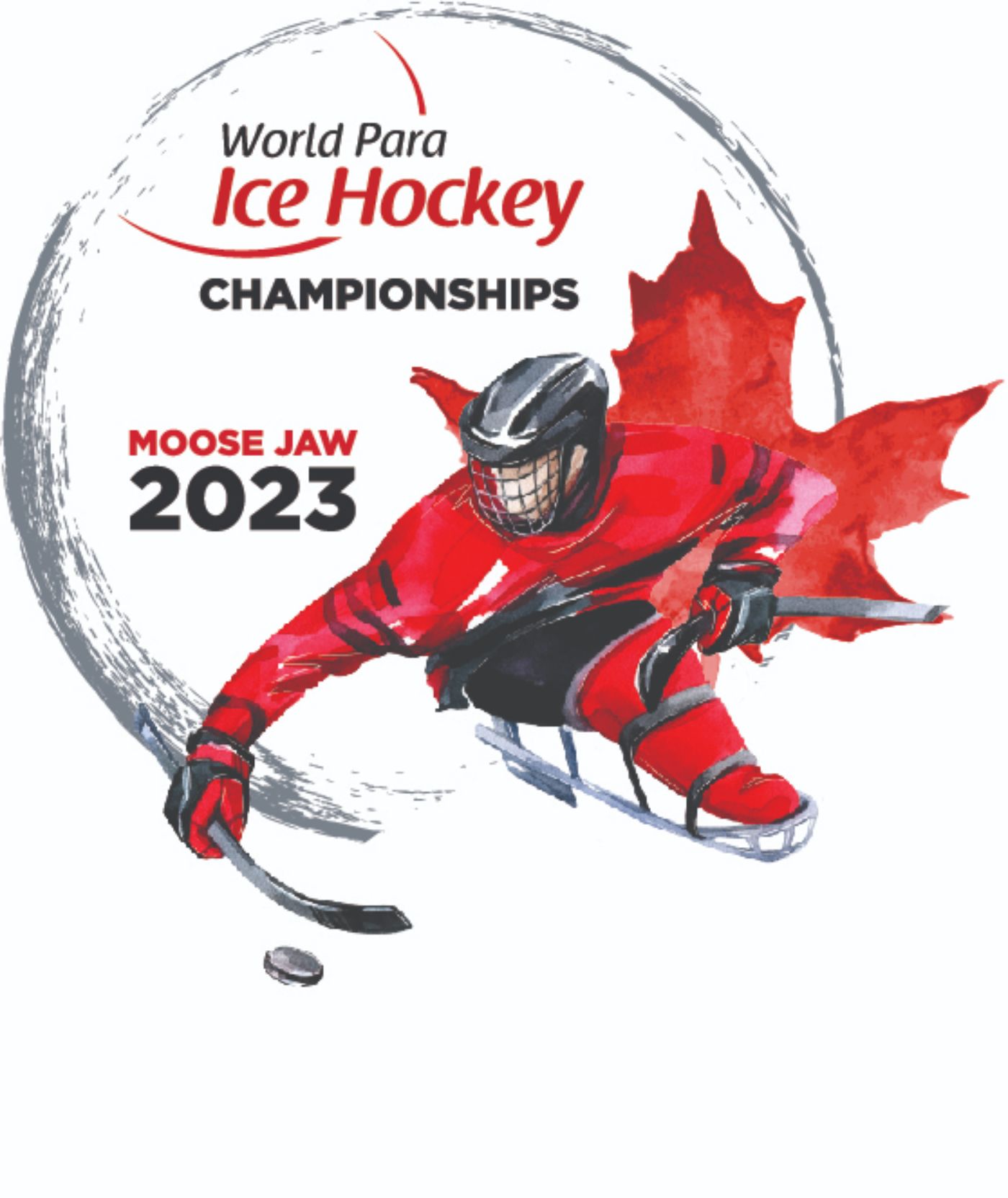 The logo of the Moose Jaw 2023 Para Ice Hockey World Championships