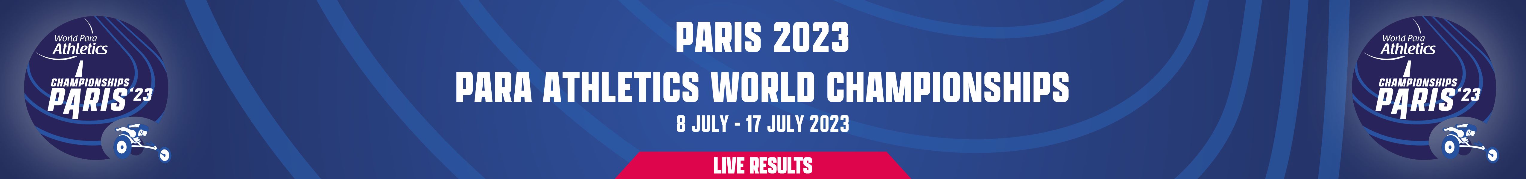 A banner about the Paris 23 World Championships live results