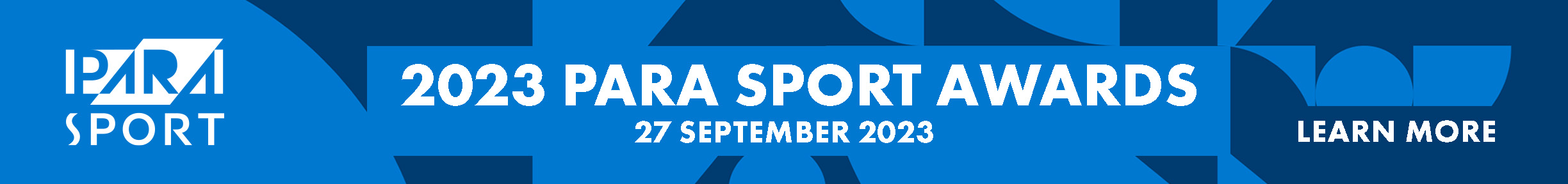Banner with PARA SPORT brand and text about the 2023 PARA SPORT AWARDS, on 27 September 2023.